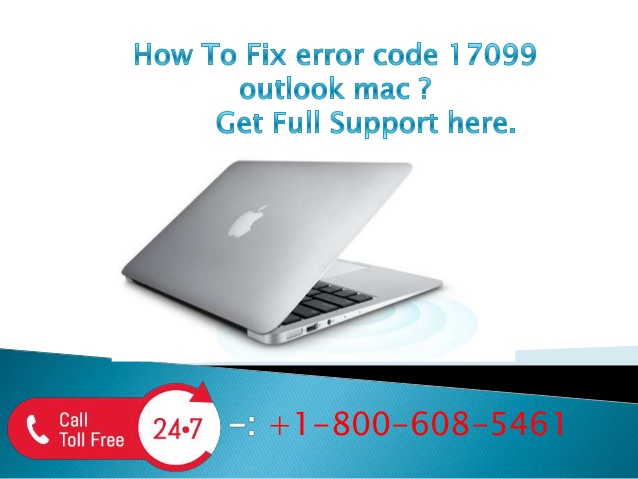 error code 17099 outlook 2011